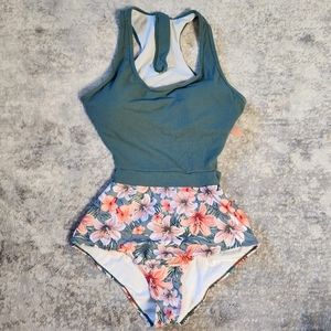 Molybell Green Floral One Piece Swimsuit